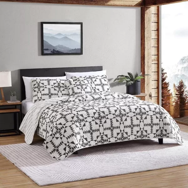 imageEddie Bauer Twin Quilt Set Cotton Reversible Bedding Set All Season Home Dcor with Bonus Pillow Cover Arrowhead Charcoal TwinTwin Arrowhead CharcoalIvory
