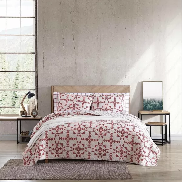imageEddie Bauer Twin Quilt Set Cotton Reversible Bedding Set All Season Lodge Home Dcor Arrowhead Red TwinTwin Arrowhead RedIvory