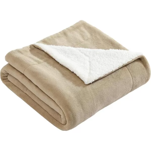 imageEddie Bauer UltraPlush Collection Throw BlanketReversible Sherpa Fleece Cover Soft amp Cozy Perfect for Bed or Couch BlueSherpa Reverse Beige
