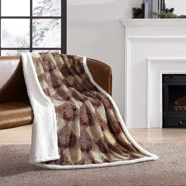 imageEddie Bauer UltraPlush Collection Throw BlanketReversible Sherpa Fleece Cover Soft amp Cozy Perfect for Bed or Couch Emperor PenguinCopper Creek Brown