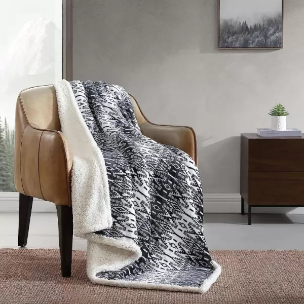 imageEddie Bauer UltraPlush Collection Throw BlanketReversible Sherpa Fleece Cover Soft amp Cozy Perfect for Bed or Couch Emperor PenguinSan Juan Grey