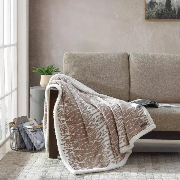 imageEddie Bauer UltraPlush Collection Throw BlanketReversible Sherpa Fleece Cover Soft amp Cozy Perfect for Bed or Couch Emperor PenguinWhite Brown