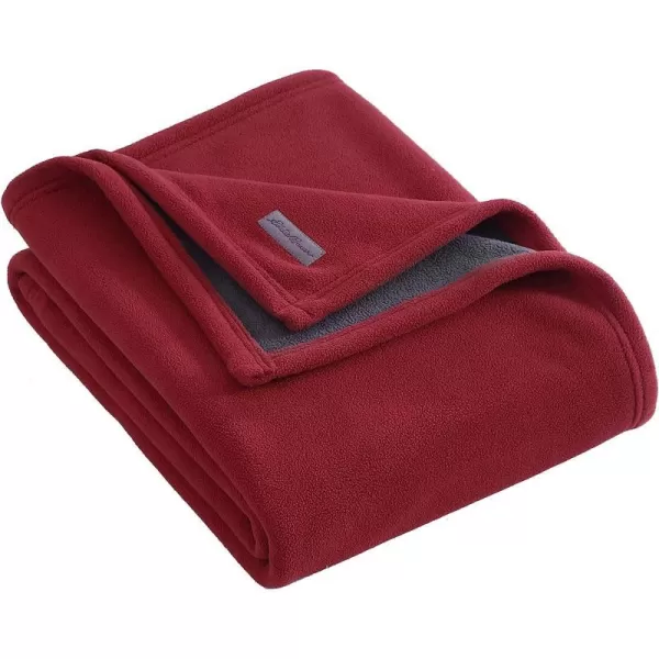 imageEddie Bauer UltraPlush Collection Throw BlanketReversible Sherpa Fleece Cover Soft amp Cozy Perfect for Bed or Couch RedDark SmokeThrow RedDark Smoke