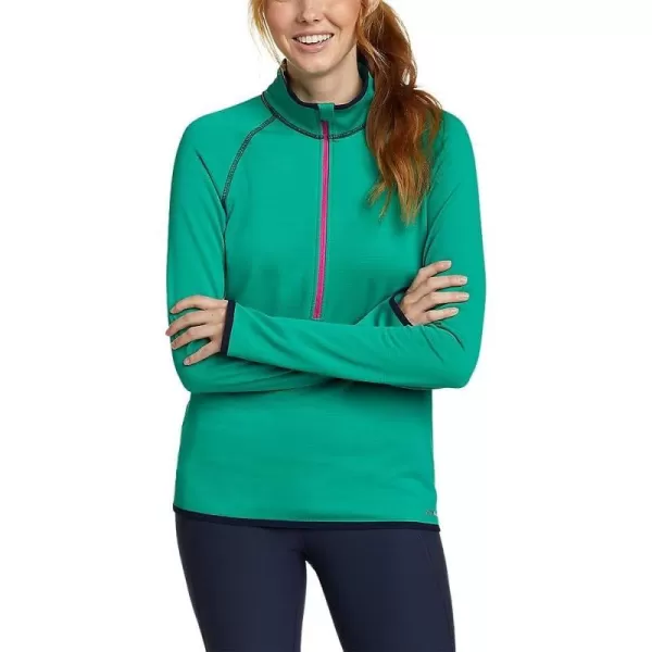 imageEddie Bauer Womens Activator Grid Fleece HalfZipLt Emerald