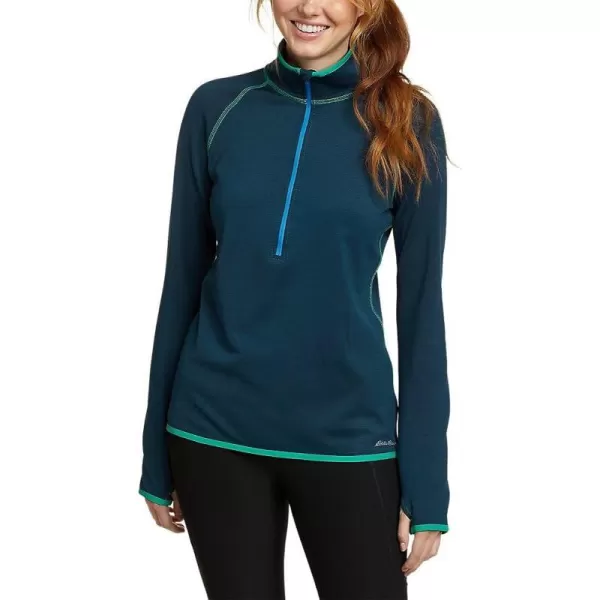 imageEddie Bauer Womens Activator Grid Fleece HalfZipPeacock