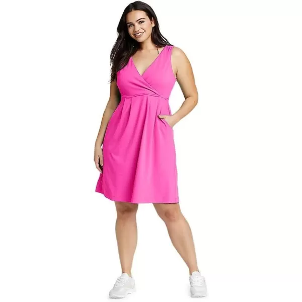 imageEddie Bauer Womens Aster Crossover Dress  SolidTall Lava