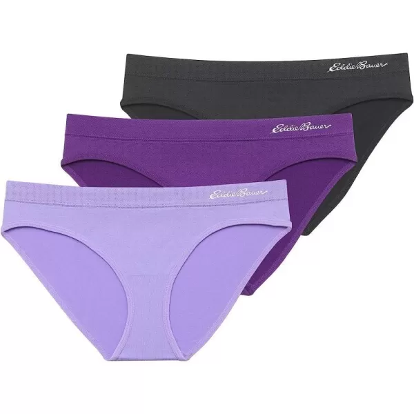 imageEddie Bauer Womens Bikini Underwear 3 PackViolet TulipCrown JewelBlack
