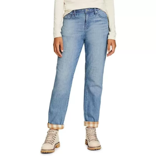 imageEddie Bauer Womens Boyfriend FlannelLined JeansPlus Size Worn Light
