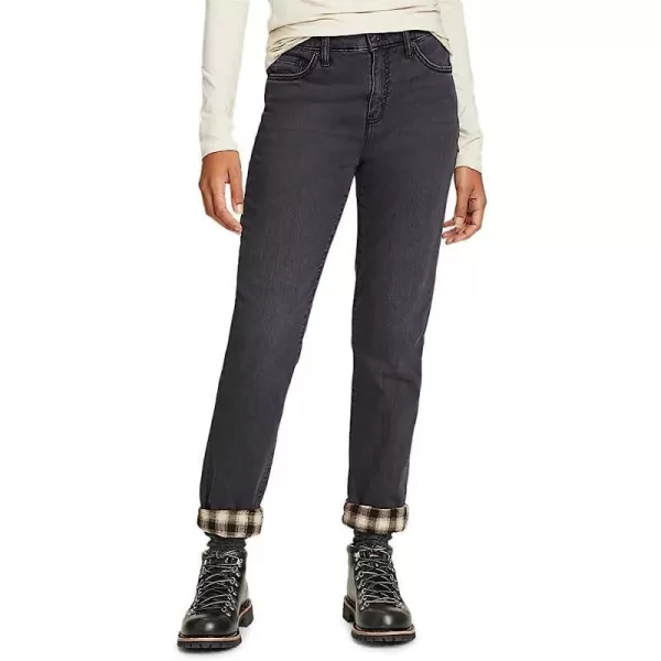 imageEddie Bauer Womens Boyfriend FlannelLined JeansRegular Washed Cinder