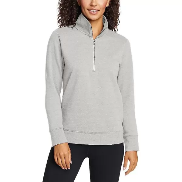 imageEddie Bauer Womens Camp Fleece LongSleeve 14ZipLt Htr Gray