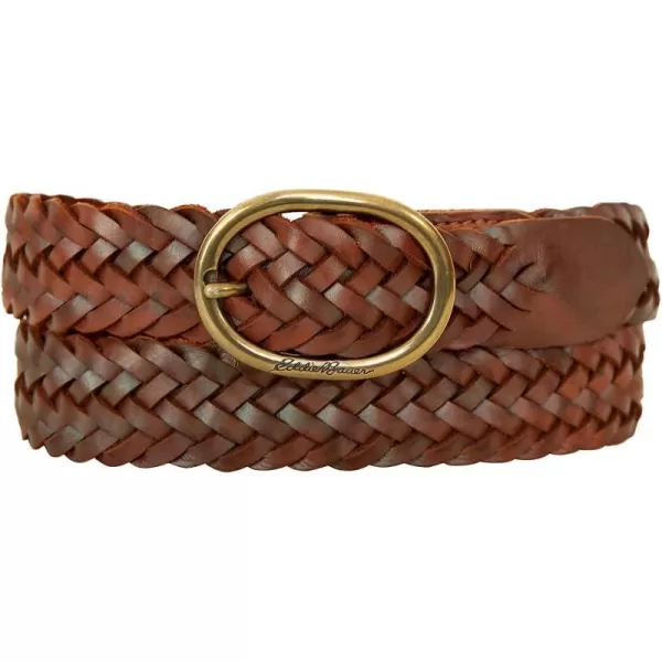 imageEddie Bauer Womens Center Bar Woven Leather BeltTan