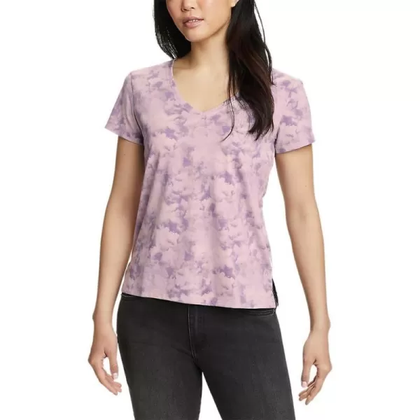 imageEddie Bauer Womens Coast and Climb ShortSleeve VNeck TShirt  PrintPale Lavendar