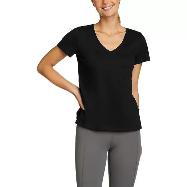 imageEddie Bauer Womens Coast and Climb ShortSleeve VNeck TShirt  SolidBlack