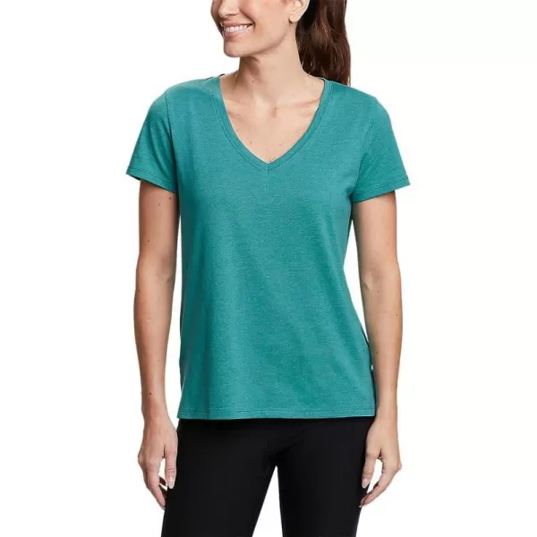 imageEddie Bauer Womens Coast and Climb ShortSleeve VNeck TShirt  SolidDusty Jade