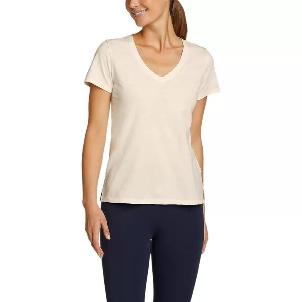 imageEddie Bauer Womens Coast and Climb ShortSleeve VNeck TShirt  SolidIvory
