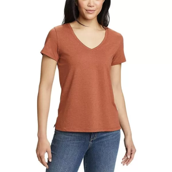 imageEddie Bauer Womens Coast and Climb ShortSleeve VNeck TShirt  SolidPaprika