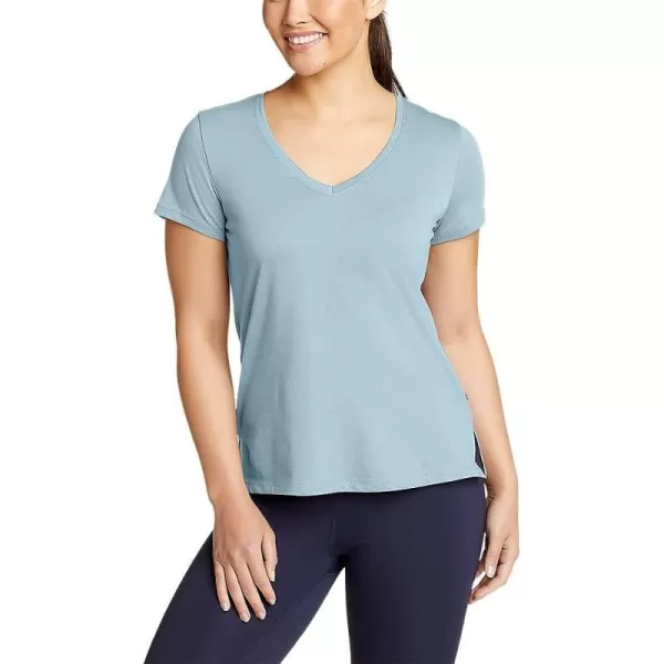 imageEddie Bauer Womens Coast and Climb ShortSleeve VNeck TShirt  SolidSlate Blue