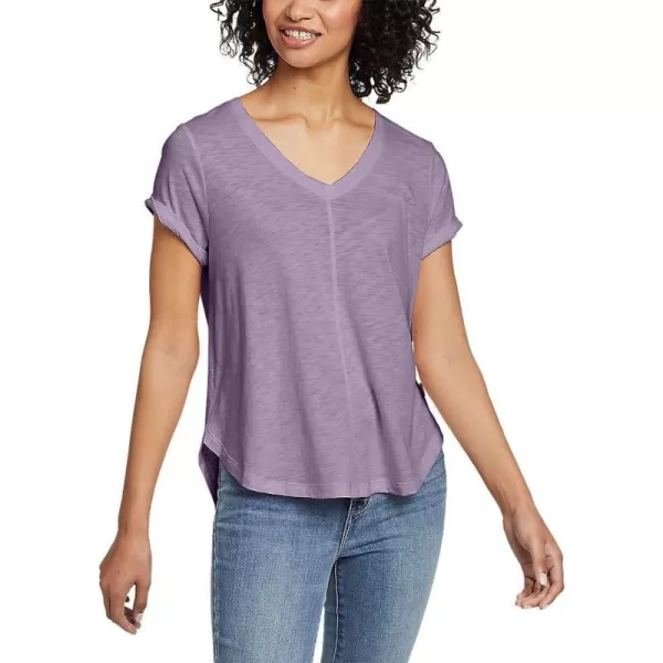 imageEddie Bauer Womens Concourse ShortSleeve PanelFront TShirtDusty Lilac