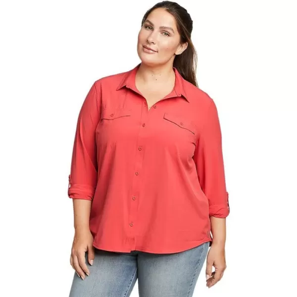 imageEddie Bauer Womens Departure 20 LongSleeve ShirtPlus Chili
