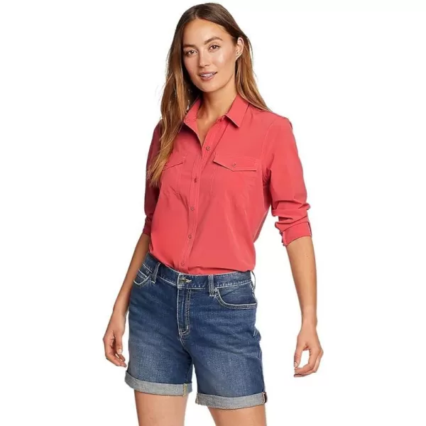 imageEddie Bauer Womens Departure 20 LongSleeve ShirtRegular Chili