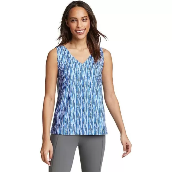 imageEddie Bauer Womens Departure VNeck Tank Top  PrintPetite Sailor Blue