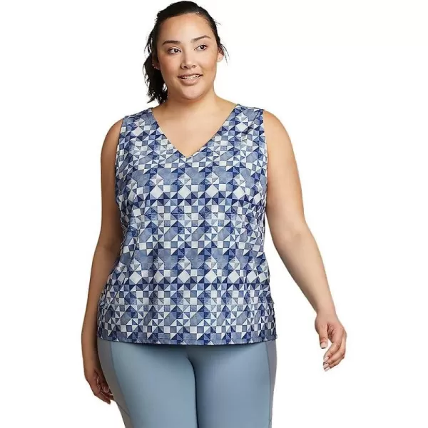 imageEddie Bauer Womens Departure VNeck Tank Top  PrintPlus Maritime