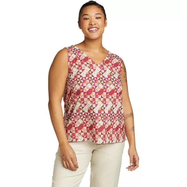 imageEddie Bauer Womens Departure VNeck Tank Top  PrintRegular Magenta