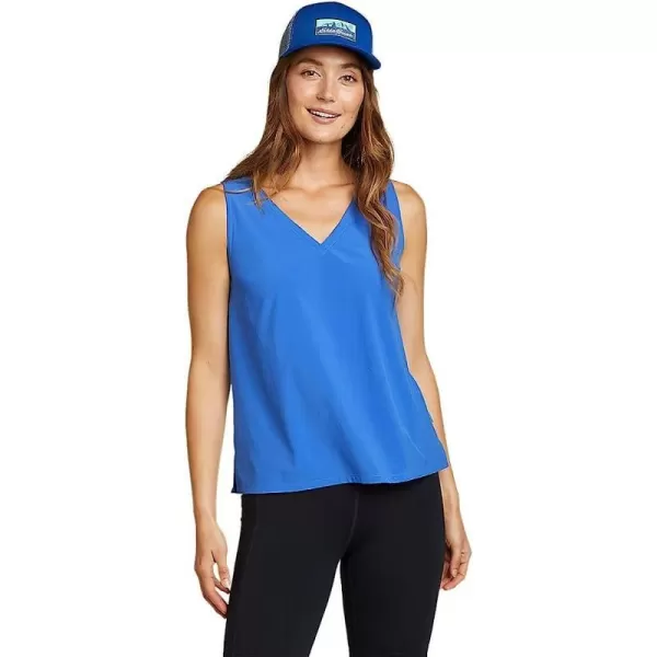 imageEddie Bauer Womens Departure VNeck Tank Top  SolidPlus Brilliant Blue