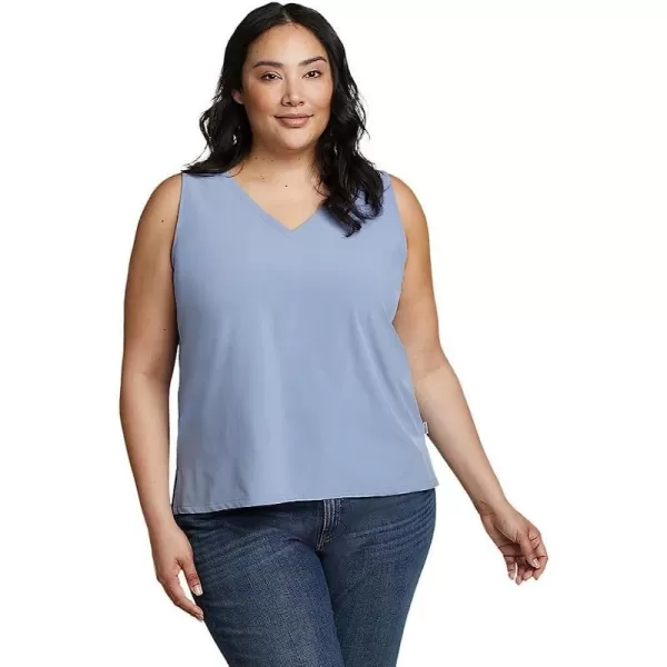 imageEddie Bauer Womens Departure VNeck Tank Top  SolidPlus Dusty Blue