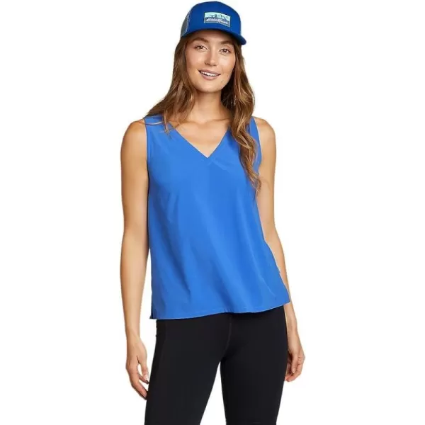 imageEddie Bauer Womens Departure VNeck Tank Top  SolidStandard Brilliant Blue
