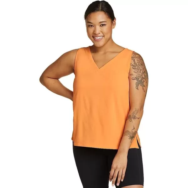 imageEddie Bauer Womens Departure VNeck Tank Top  SolidTall Tangelo