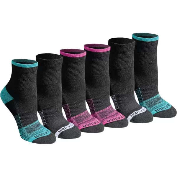 imageEddie Bauer Womens Dura Dri Moisture Control 6Pair Quarter SocksBlack Assorted 6 Pairs