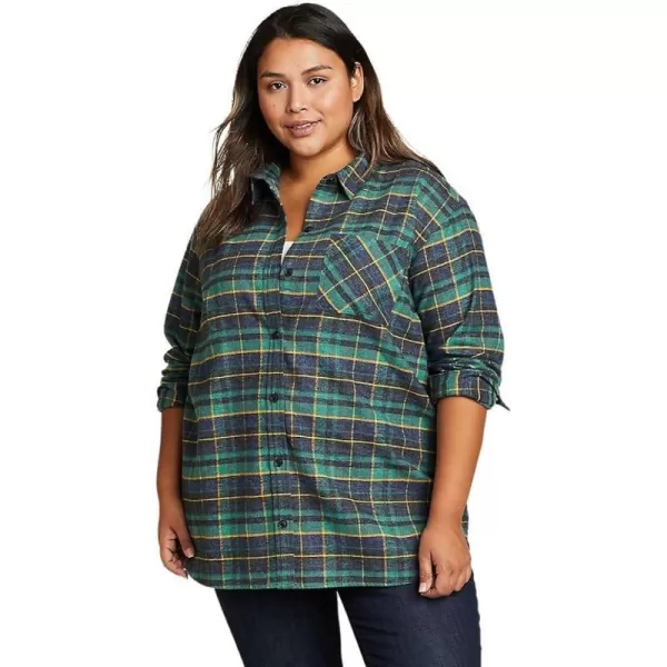 imageEddie Bauer Womens EB Hemplify Flannel ShirtPlus Mineral Green