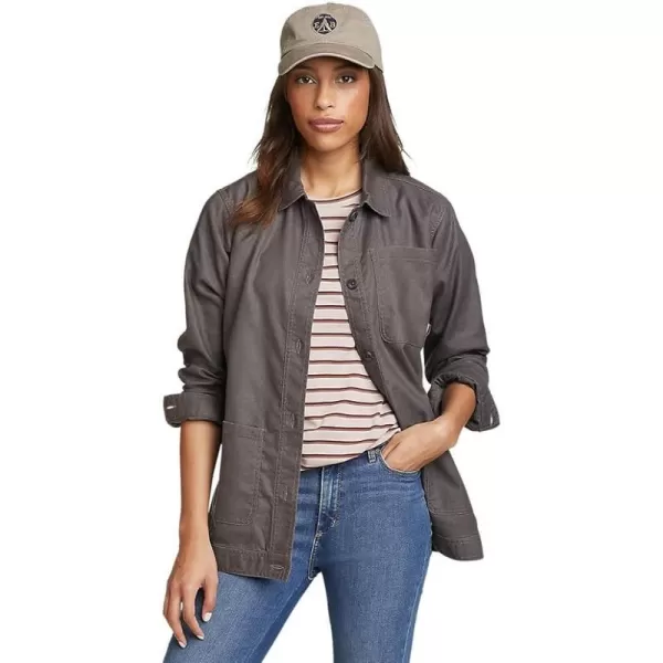 imageEddie Bauer Womens EB Hemplify Utility Shirt JacketRegular Vintage Gray