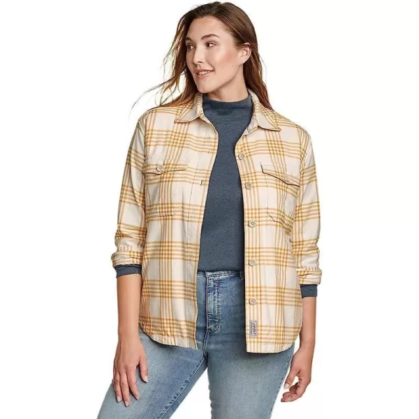 imageEddie Bauer Womens Eddies Favorite Flannel Faux ShearlingLined Shirt Jacket Champagne XLarge TallEddie Bauer Womens Eddies Favorite Flannel Faux ShearlingLined Shirt Jacket Champagne XLarge Tall