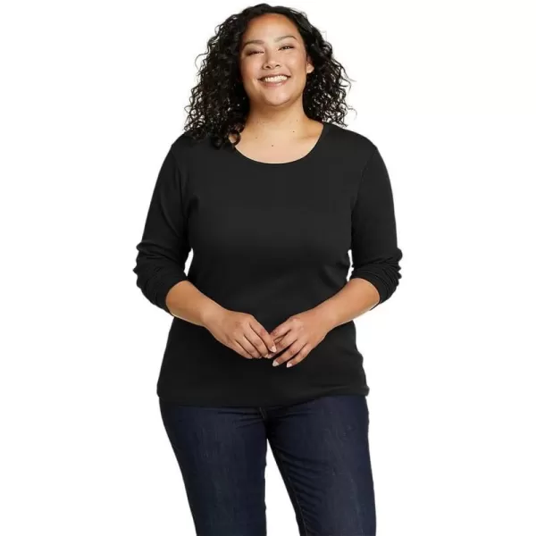 imageEddie Bauer Womens Essentials Ribbed Crew LongSleeve ShirtPlus Black