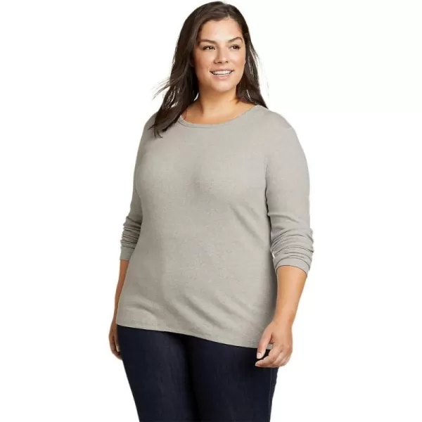 imageEddie Bauer Womens Essentials Ribbed Crew LongSleeve ShirtPlus Lt Htr Gray