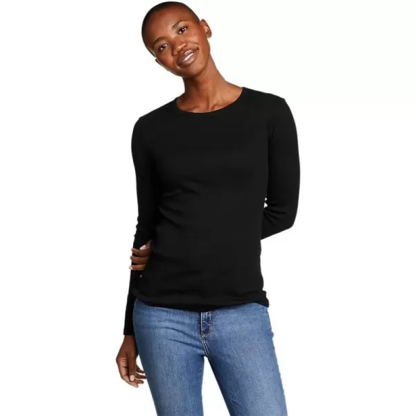 imageEddie Bauer Womens Essentials Ribbed Crew LongSleeve ShirtRegular Black