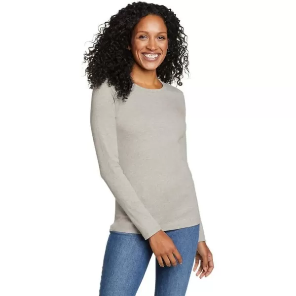 imageEddie Bauer Womens Essentials Ribbed Crew LongSleeve ShirtRegular Lt Htr Gray