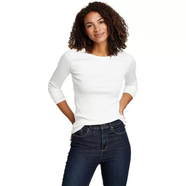 imageEddie Bauer Womens Essentials Ribbed Crew LongSleeve ShirtRegular White