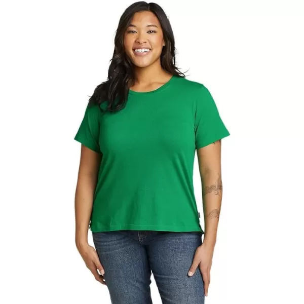 imageEddie Bauer Womens Everyday Essentials Short Sleeve TShirt  SolidPetite Grass