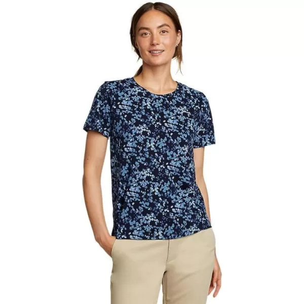imageEddie Bauer Womens Everyday Essentials ShortSleeve TShirt  PrintedPetite Atlantic