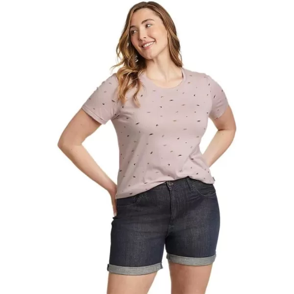 imageEddie Bauer Womens Everyday Essentials ShortSleeve TShirt  PrintedPetite Pale Lavendar