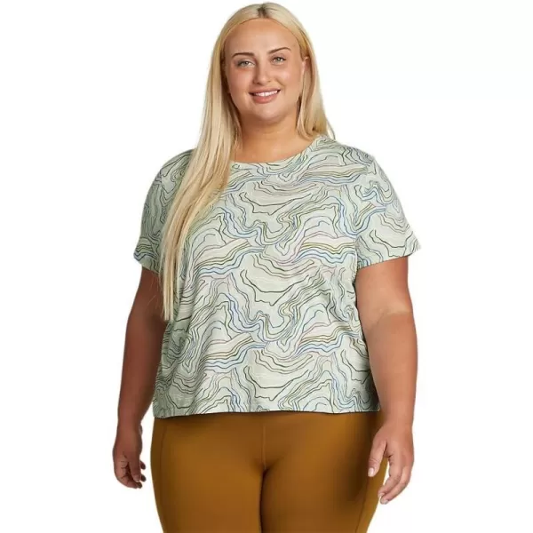 imageEddie Bauer Womens Everyday Essentials ShortSleeve TShirt  PrintedPlus Lt Green