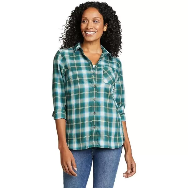 imageEddie Bauer Womens Expedition Performance Flannel 20 ShirtPetite Dk Evergreen