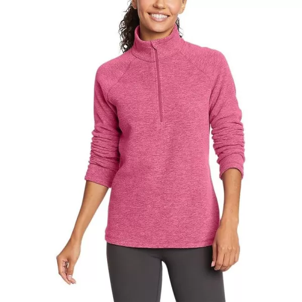 imageEddie Bauer Womens Fast Fleece RaglanSleeve 14Zip  SolidBerry