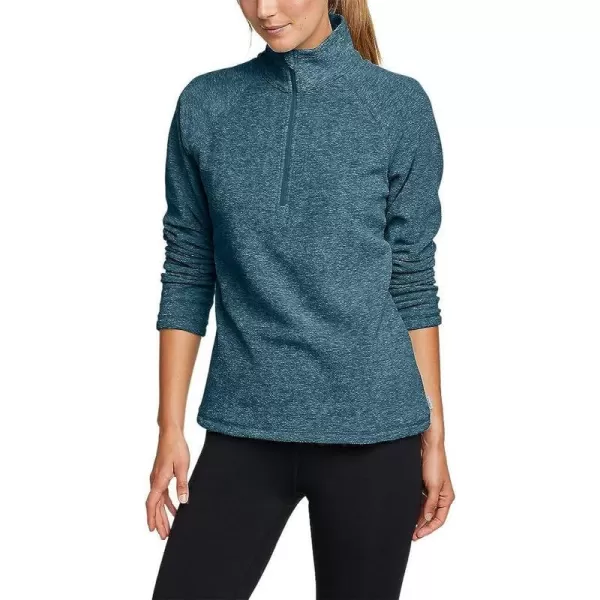 imageEddie Bauer Womens Fast Fleece RaglanSleeve 14Zip  SolidPeacock