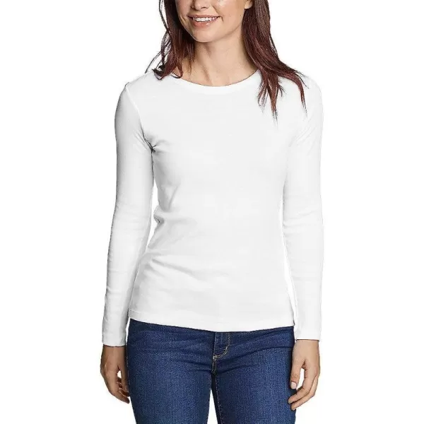 imageEddie Bauer Womens Favorite LongSleeve Crewneck TShirtPetite White