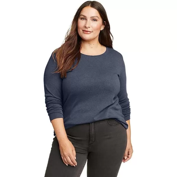 imageEddie Bauer Womens Favorite LongSleeve Crewneck TShirtPlus Htr Indigo