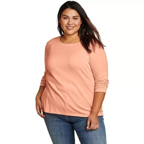 imageEddie Bauer Womens Favorite LongSleeve Crewneck TShirtPlus Salmon